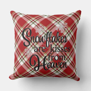Coussin Les flocons de neige rouges Plaid sont des Bisses