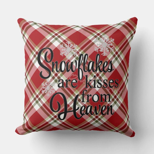 Coussin Les flocons de neige rouges Plaid sont des Bisses  (Recto)