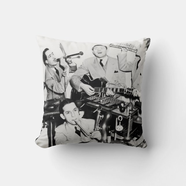 Coussin Les garçons dans le bandvintage, musique, groupe,  (Recto)