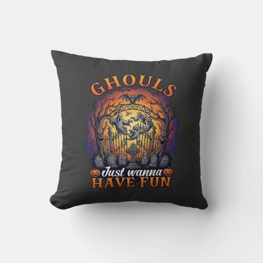 Coussin Les goules veulent juste s'amuser Fantômes Cimetiè (Recto)