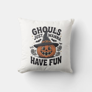 Coussin Les goules veulent juste s'amuser Halloween Citrou
