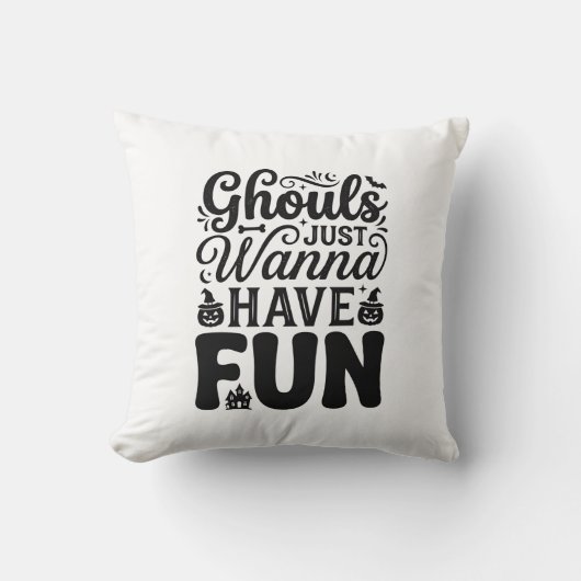 Coussin Les goules veulent juste s'amuser SVG Halloween vi (Recto)