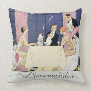 Coussin Les gourmands, 1920-30 (copie de pochoir)
