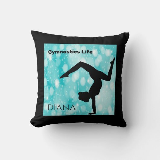 Coussin Les gymnastiques lancent des oreillers, nom person (Recto)