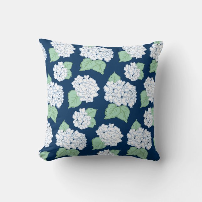Coussin Les Hydrangées de la marine lancent l'oreiller (Recto)