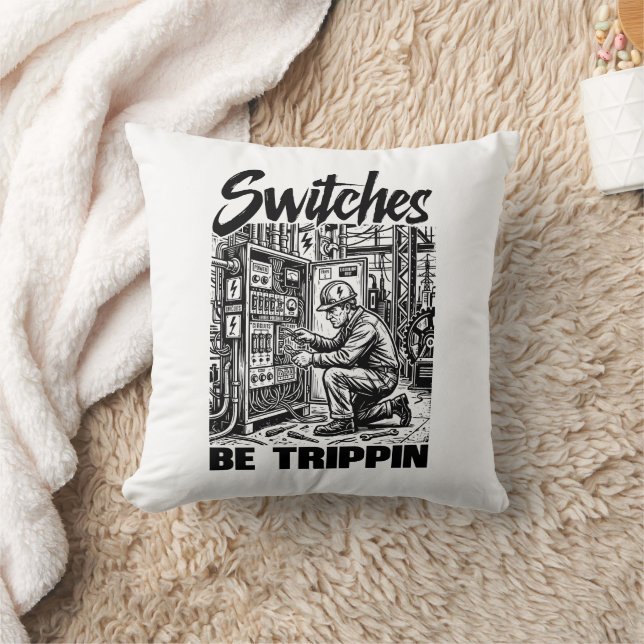 Coussin Les interrupteurs déconnent Ingénieur électricien  (Couverture)