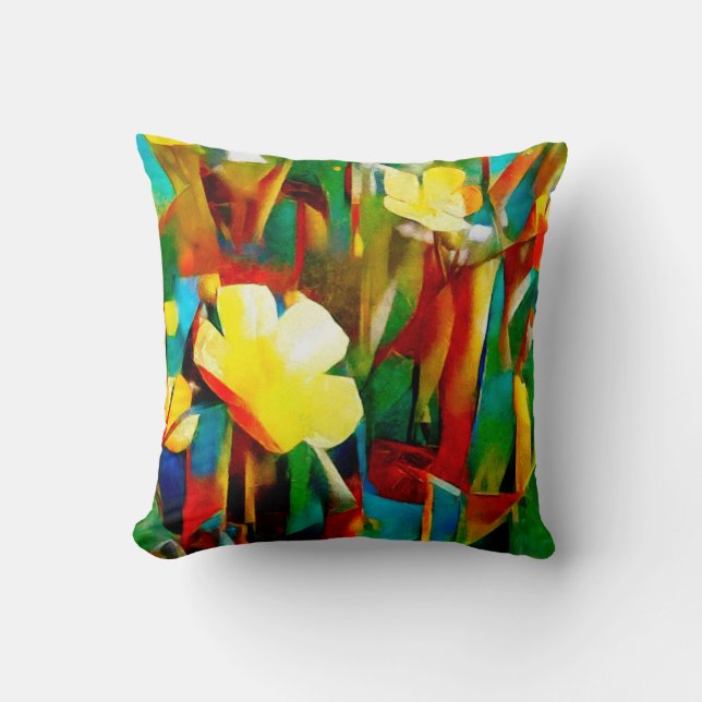 Coussin Les jonquilles. Composition florale Abstraite dans (Recto)