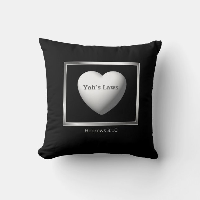 Coussin Les lois de Yah écrites sur nos coeurs (Recto)