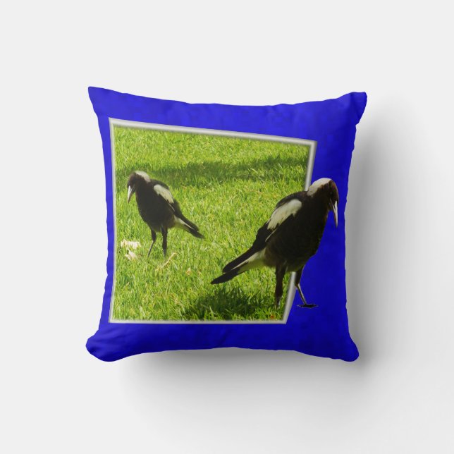 Coussin Les Magpie Birds Australiens, (Recto)