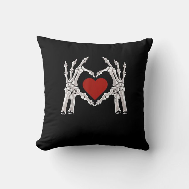 Coussin Les Mains De Squelette Forment Un Coeur Au Coeur R (Recto)