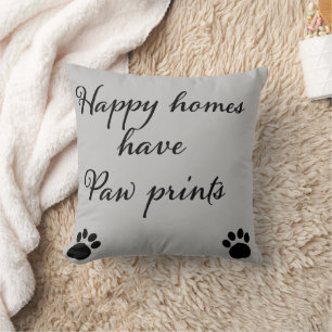 Coussin Les maisons heureuses ont des empreintes de pattes
