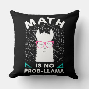 Coussin Les maths c'est pas un problème Lama Prof de maths