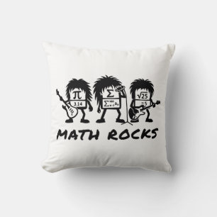 Coussin Les maths, c'est rock Humour académique sur le gro
