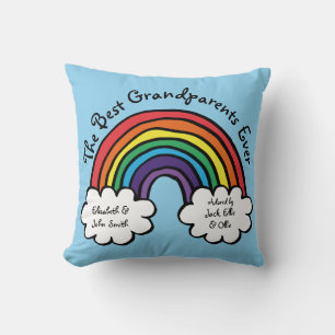 Coussin Les meilleurs grands-parents jamais coloré Rainbow