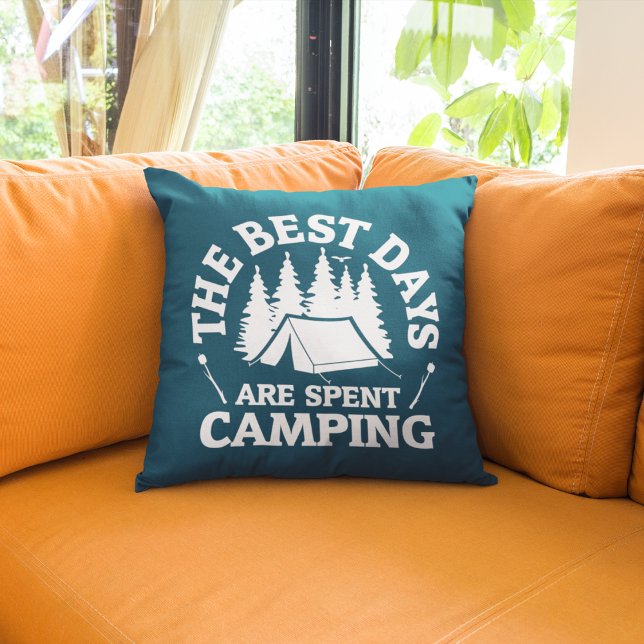 Coussin Les Meilleurs Jours Sont Le Camping Passé (Créateur téléchargé)