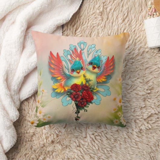 Coussin Les mignons oiseaux du bon humour. (Couverture)