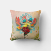 Coussin Les mignons oiseaux du bon humour. (Recto)