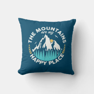 Coussin Les Montagnes Sont Mon Endroit Heureux