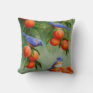 Coussin Les oiseaux bleus dans le verger d'un bracelet