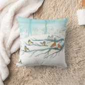 Coussin Les oiseaux forestiers en hiver (Couverture)
