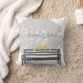 Coussin Les oiseaux sur un Mariage de banc de parc (Couverture)