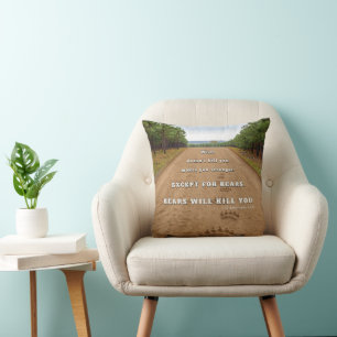 Coussin Les ours de SlipperyJoe vous tueront empreintes de