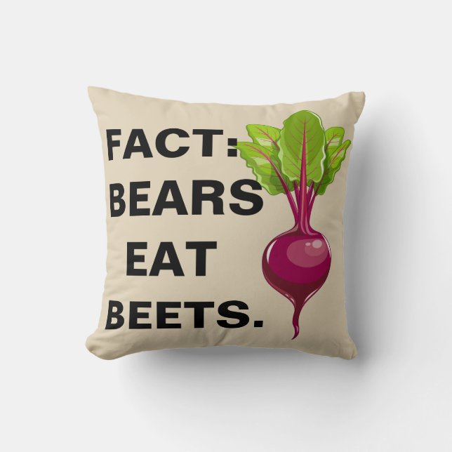 Coussin Les ours mangent des betteraves (Recto)