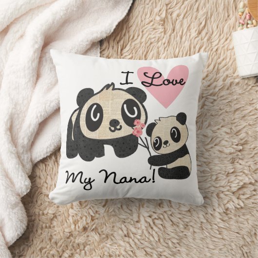 Coussin Les pandas I aiment ma Nana (Couverture)