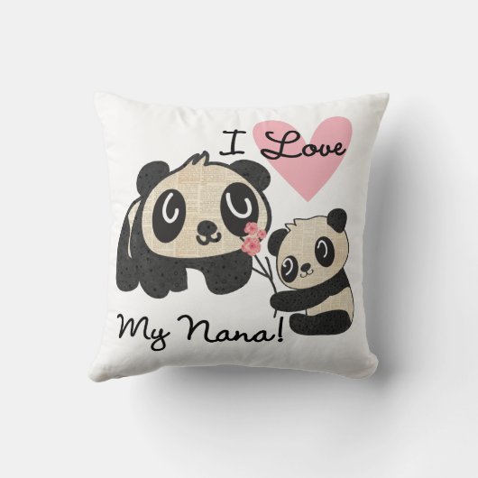 Coussin Les pandas I aiment ma Nana (Verso)