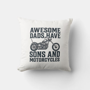Coussin Les papas géniaux ont des fils et des motos Design