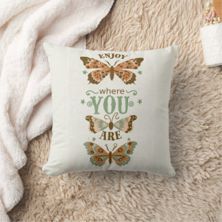 Coussin les papillons cottage profitent de l'endroit où vo