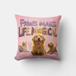 Coussin Les pattes rendent la vie magique Amateur de chien