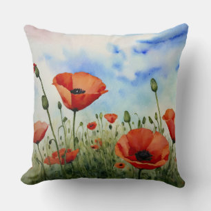 Coussin Les pavots dans le champ