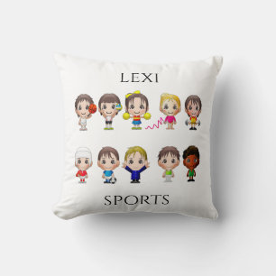 Coussin Les personnages de dessins animés jettent l'oreill