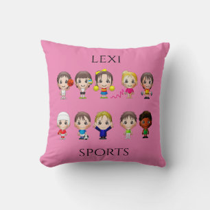 Coussin Les personnages de dessins animés jettent l'oreill