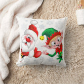 Coussin Les personnages de Noël de père Noël et Elf (Couverture)