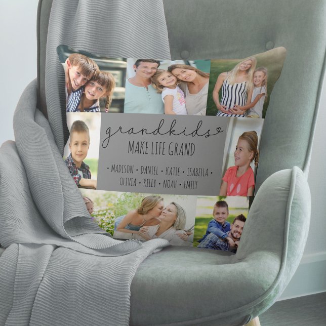 Coussin Les petits font la vie Grand 8 Photo Grey Custom (Créateur téléchargé)