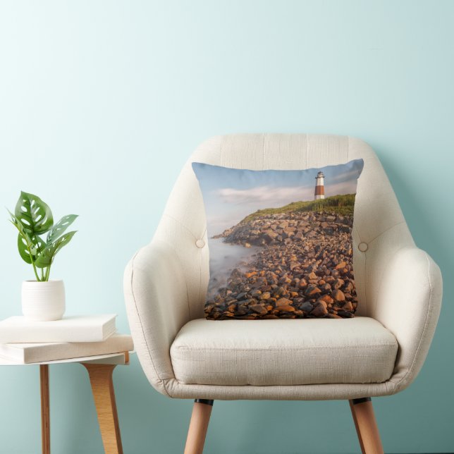 Coussin Les phares | Montauk Point Long Island (Chaise)