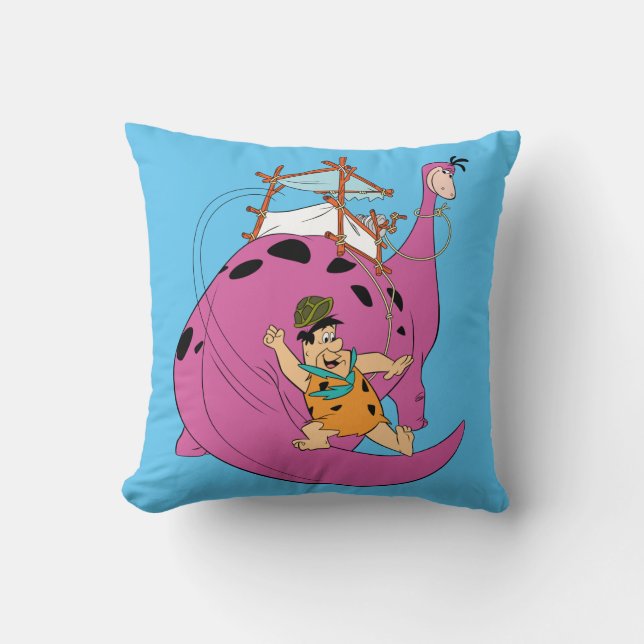 Coussin Les Pierrafeu | Fred Sliding Down Tail (Recto)