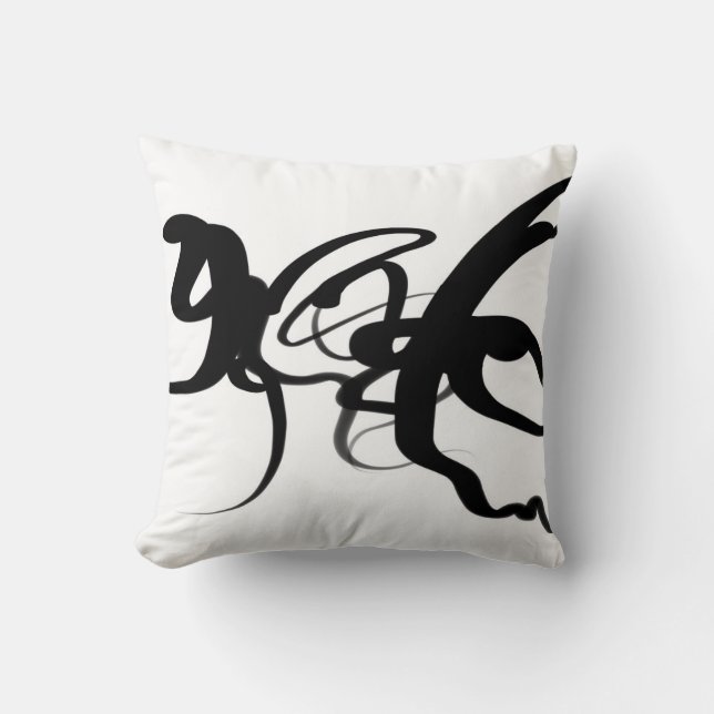 Coussin Les Plongeurs : Noir et Blanc Abstrait (Recto)