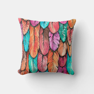 Coussin Les plumes d'oiseaux motif sans soudure. Eau de de