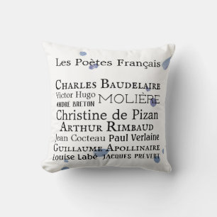 Coussin Les poètes français lancent l'oreiller