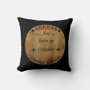 Coussin Les reines naissent en octobre Cadeau d'anniversai