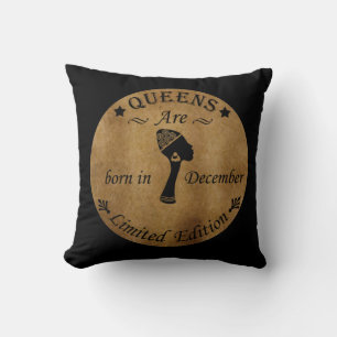Coussin Les reines sont nées en décembre anniversaire