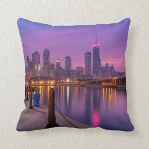 Coussin Les rêves de ville - horizon de Chicago au