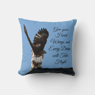 Coussin Les rêves prennent vol Red Tail Hawk Inspirational