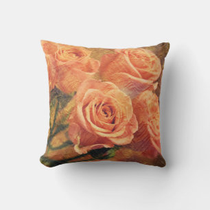 Coussin Les Roses de corail vivant orange