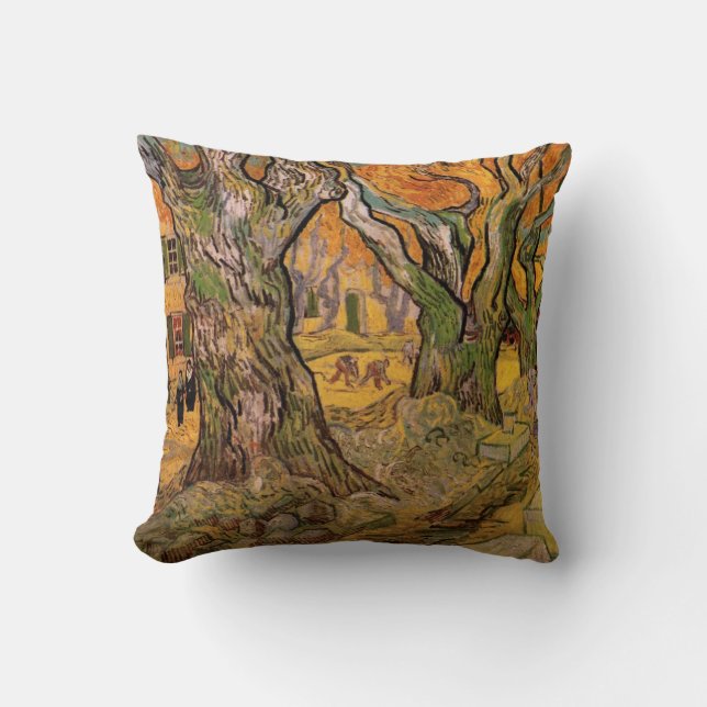 Coussin Les sens de la route par Vincent van Gogh (Recto)