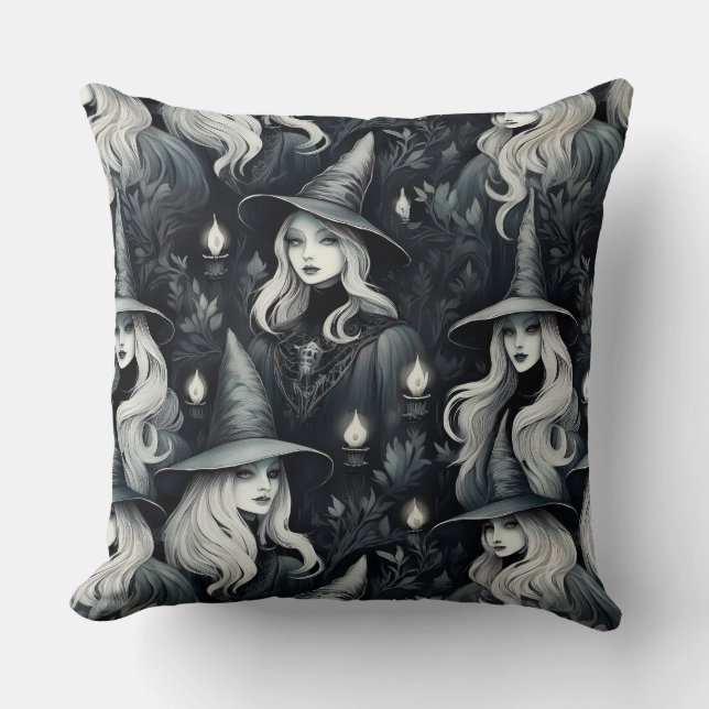 Coussin Les sorcières d'Halloween (Recto)