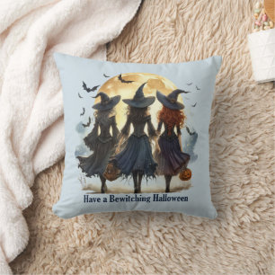 Coussin Les sorcières vintages ont une Halloween qui se ca